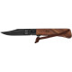 Ніж Main Knives Workers line, walnut wood handle, clip point black titanium coat brown