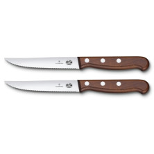 Набір кухонний Wood Steak Set 2 ножі 12см хвиль. з дерев. ручкою (GB)