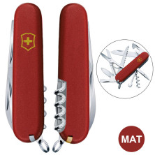 Складаний ніж Victorinox HUNTSMAN MAT червоний матовий лак з жовт.лого