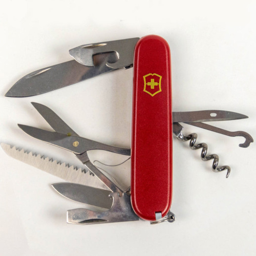 Складаний ніж Victorinox HUNTSMAN MAT червоний матовий лак з жовт.лого