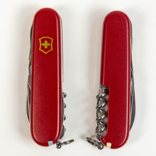Складаний ніж Victorinox HUNTSMAN MAT червоний матовий лак з жовт.лого