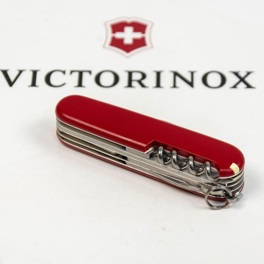 Складаний ніж Victorinox HUNTSMAN MAT червоний матовий лак з жовт.лого