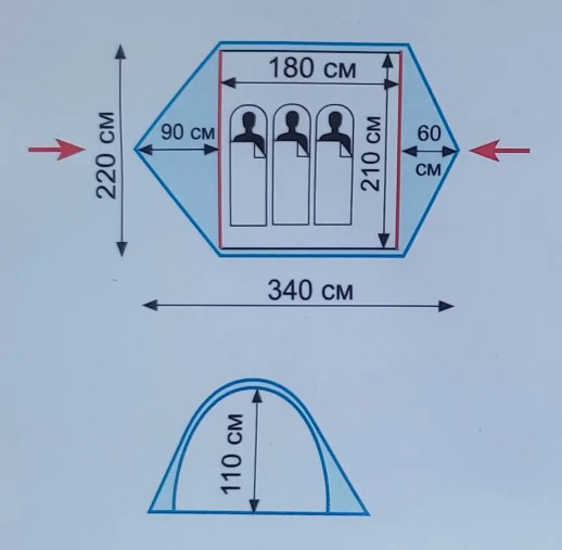 Намет Tramp Ranger 3 (v2), TRT-126
