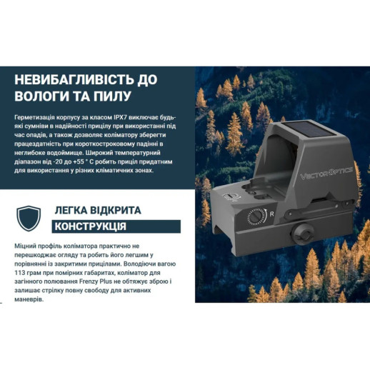 Приціл коліматорний Vector Optics Frenzy Plus 1x22x32 SMR