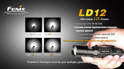 Ручний ліхтар Fenix LD12 XP-G2 R5, 125 люмен