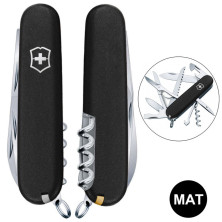 Складаний ніж Victorinox HUNTSMAN MAT чорний матовий лак