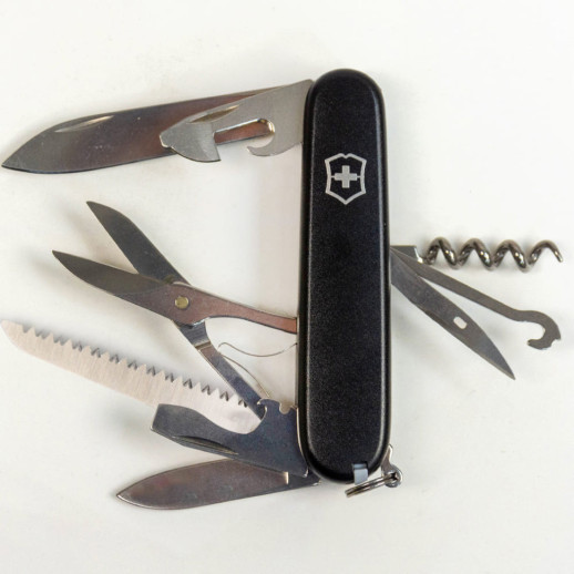 Складаний ніж Victorinox HUNTSMAN MAT чорний матовий лак