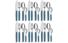 Набір посуду Victorinox Swiss Modern з 24 предметів Swiss Modern, Table Set Steak Knife, 24 Pieces, волошковий