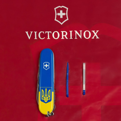 Ніж Huntsman Ukraine 91мм/15функ /Герб на прапорі верт.