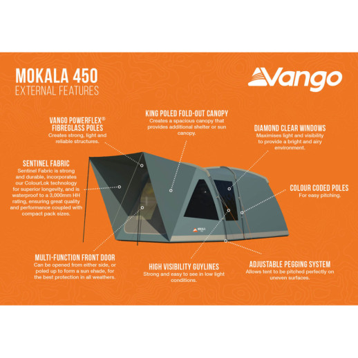 Намет чотиримісний Vango Mokala 450 Mineral Green (TETMOKALA000001) (930839)