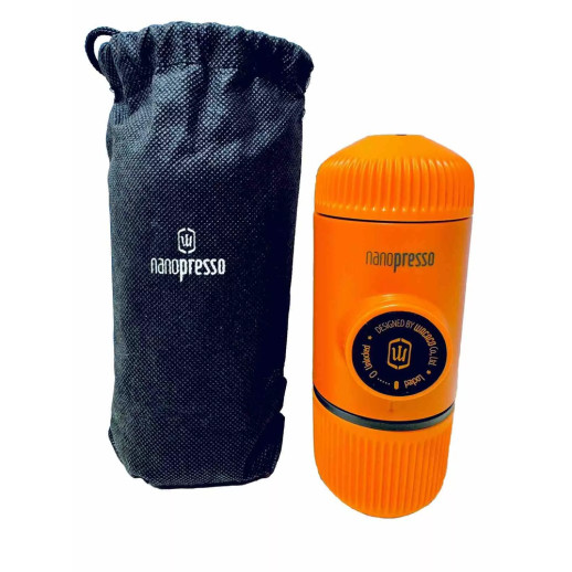Портативна еспресо-кавоварка Wacaco Nanopresso помаранчева з чохлом