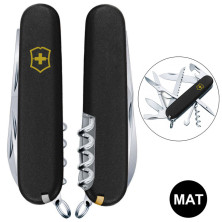 Складаний ніж Victorinox HUNTSMAN MAT чорний матовий лак з жовт.лого