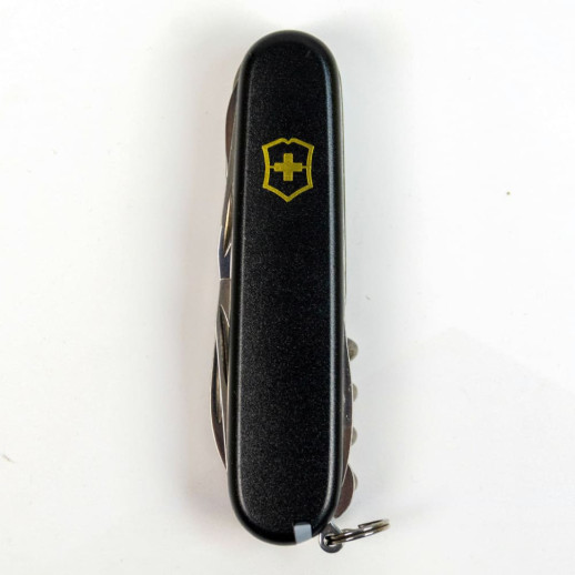 Складаний ніж Victorinox HUNTSMAN MAT чорний матовий лак з жовт.лого