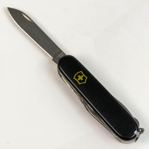Складаний ніж Victorinox HUNTSMAN MAT чорний матовий лак з жовт.лого