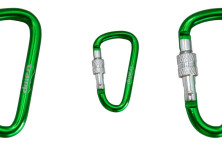 Набір карабінів алюмінієвих сувенірних Трамп 10 шт 7 см з муфтою green UTRA-302