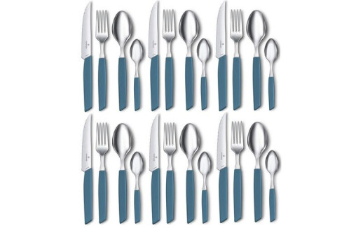 Набір посуду Victorinox Swiss Modern з 24 предметів, Table Set Tomato Knife, 24 Pieces, волошковий