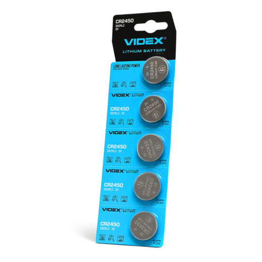 Батарейки літієва Videx СR 2450 5pcs BLISTER CARD