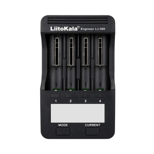 Зарядний пристрій Liitokala Lii-500, 4 канала, Ni-Mh/Li-ion, 220V/12V, Powerbank, Test, LCD, Box