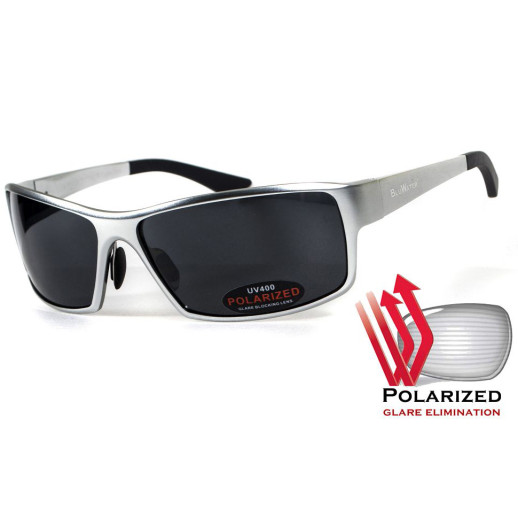 Окуляри BluWater Alumination - 1 Silver Polarized (gray) чорні