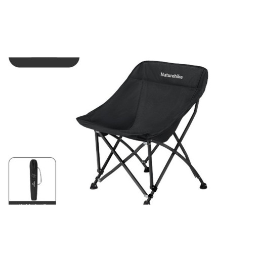Стілець складаний Naturehike Stellaluna T04 CNK2550JJ022, вуглецева сталь, чорний