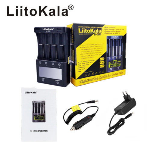 Зарядний пристрій Liitokala Lii-500s, 4 канали, Ni-Mh/Li-ion, 220v/12v, Powerbank, Test
