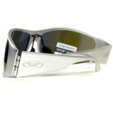 Окуляри Global Vision Bad-ASS1 Silver (G-Tech blue) дзеркальні сині в металевій оправі