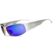Окуляри Global Vision Bad-ASS1 Silver (G-Tech blue) дзеркальні сині в металевій оправі
