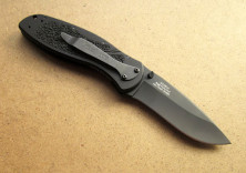 Ніж KAI Kershaw Black Blur (Sandvik 14C28N, чорне покриття, підпружинений)