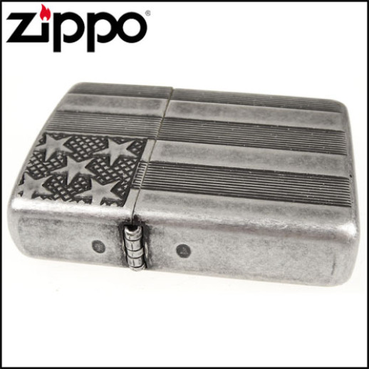 Запальничка Zippo 28973 U.S. Flag Armor Antq Slvr Plate 28974
