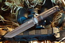 Ніж Kizlyar Supreme Aggressor чорний, сталь D2, чорні піхви