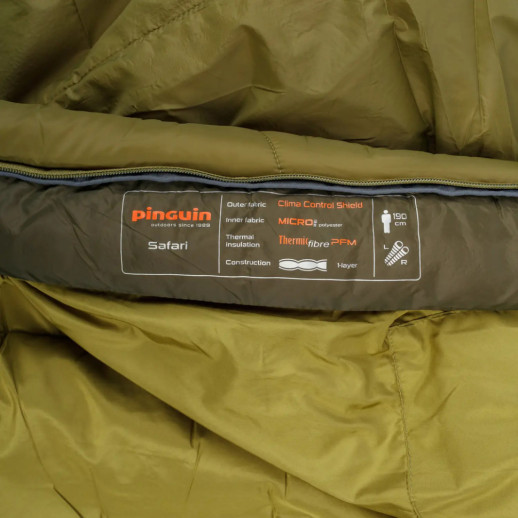 Спальний мішок Pinguin Safari (4/1°C), 190 см - Left Zip, Khaki (PNG 240344) 2020
