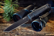 Ніж Kizlyar Supreme Aggressor чорний, сталь AUS8, чорні піхви
