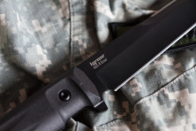 Ніж Kizlyar Supreme Aggressor чорний, сталь AUS8, чорні піхви