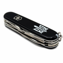 CLIMBER UKRAINE 91мм/14функ/чорн /штоп/ножн/гак /Трезубець ОУН біл.