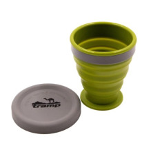 Стакан складаний силіконовий з кришкою Tramp 200мл зелений
