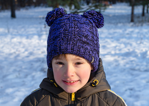 Дитяча водонепроникна шапка DexShell з бубонами DH572, фіолетова