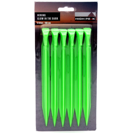 Кілочки High Peak Glow in the Dark ABS Peg 20 см 6 шт.- зелені (42202)