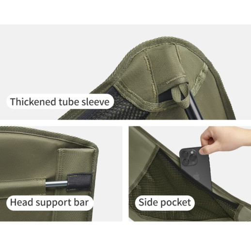 Стілець складаний ультралегкий Naturehike CNK2550JJ013 Yamami YL01, розмір L, алюміній, чорний