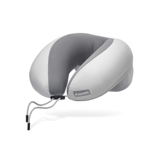 Подушка надувна для шиї Naturehike CNK2550WS040, сіра з чохлом для надування