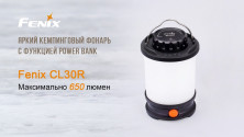 Кемпінговий ліхтар Fenix CL30R, 650 лм, чорний