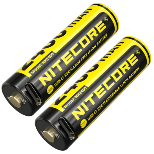 Комплект акумуляторів Li-Ion AA Nitecore NH2400 1,5V (2400 mAh, USB Type-C), захищений (2 шт)