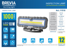 Професійна інспекційна лампа Brevia LED 10W COB 1000lm 4000mAh Power Bank, type-C