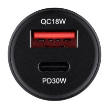 Автомобільний зарядний пристрій Brevia ePower DualCharge 30W 1xUSB-C+1xUSB-A