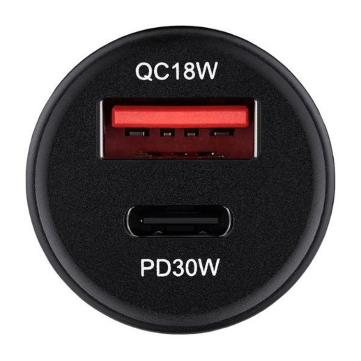 Автомобільний зарядний пристрій Brevia ePower DualCharge 30W 1xUSB-C+1xUSB-A