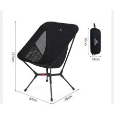 Стілець складаний ультралегкий Naturehike CNK2550JJ013 Yamami YL01, розмір М, алюміній, чорний