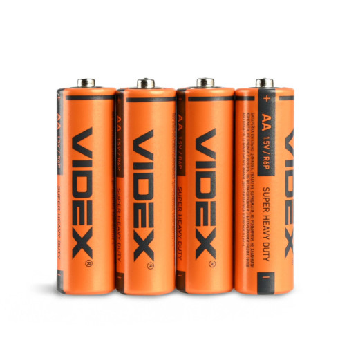 Батарейки сольові Videx R06P/AA, 4шт упак