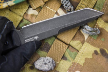 Ніж Kizlyar Supreme Aggressor, сталь D2, stonewash, чорні піхви