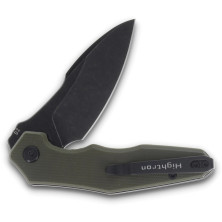 Ніж Hightron Mini Ventura, D2, G10, зелений, чорний stonewash клинок