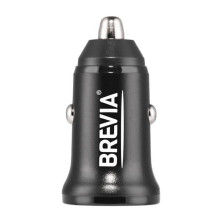 Автомобільний зарядний пристрій Brevia ePower DualCharge 30W 1xUSB-C+1xUSB-A, black
