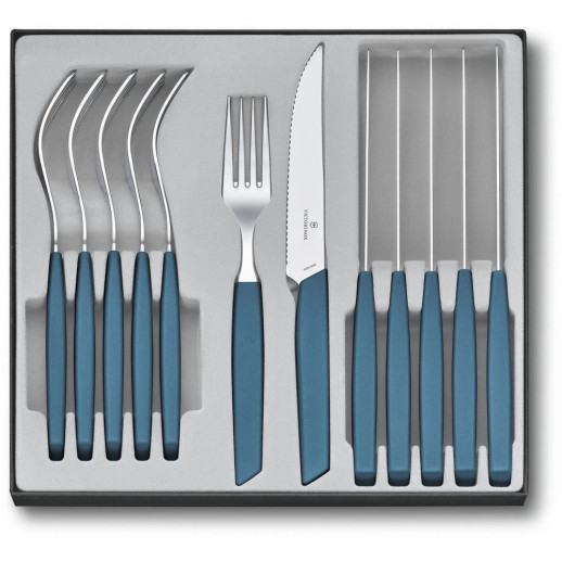 Набір кухонний Victorinox Swiss Modern Table Set (6 ножів steak, 6 виделок), Синій